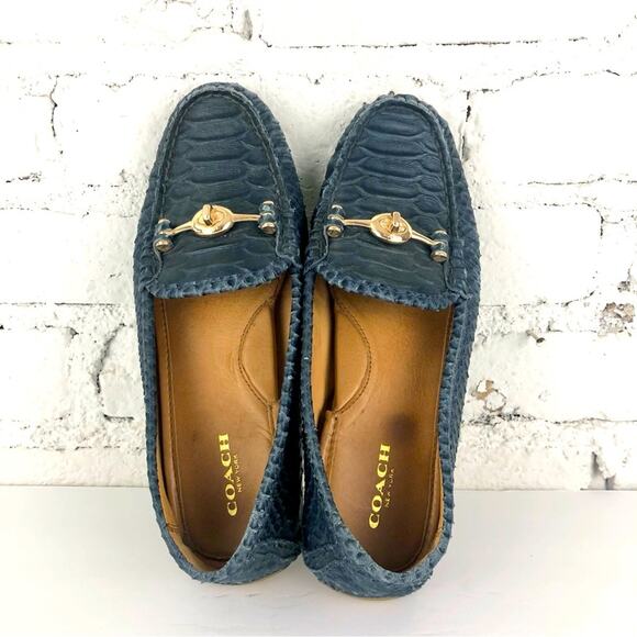 Coach Arlene Snakeskin Embossed Loafers - Picture 4 of 11